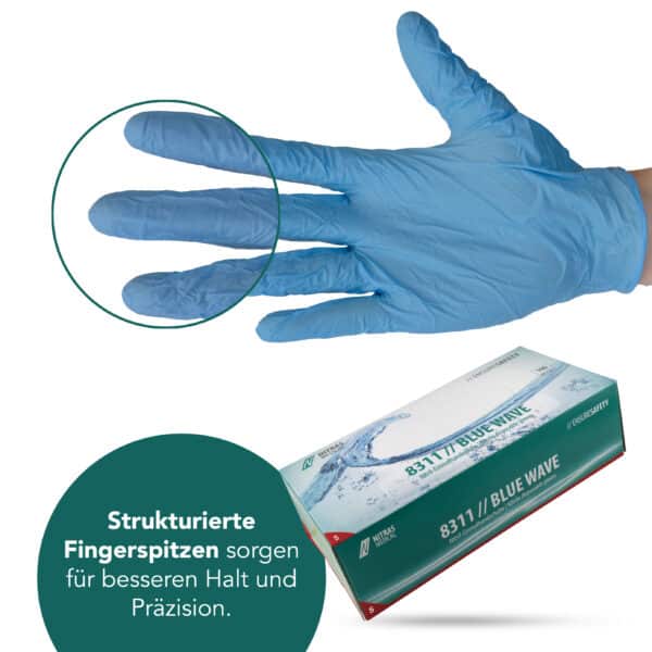 NITRAS BLUE WAVE Nitril Einmalhandschuhe, blau