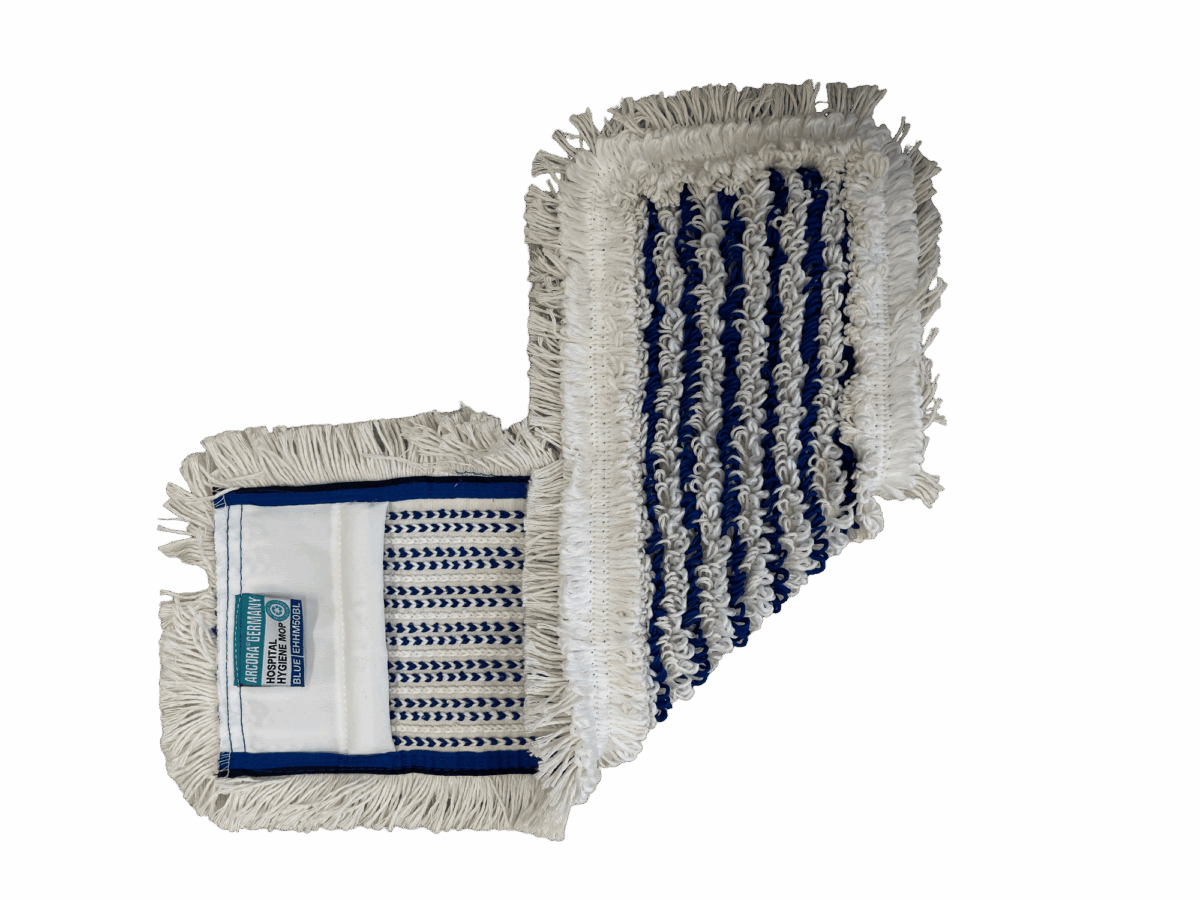 Hospital Hygiene Mop 40 und 50 cm blau gefaltet G.I.V.