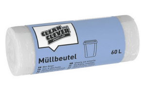 Clean and Clever Müllbeutel 60 Liter transparent 50 Stück/ Rolle