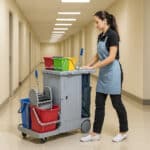 Abschließbarer Reinigungs- & Materialwagen mit Mopp-Presse GIV 9 – Bild 2