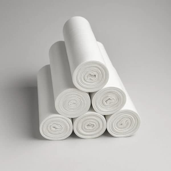 Müllbeutel 60 Liter – 62x72 cm, 18 µ | Weiß | Reißfest & hygienisch